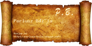 Perlusz Béla névjegykártya