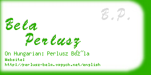 bela perlusz business card